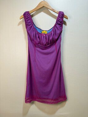 Unif Purple Linger Mesh Overlay Blue Grunge Goth Rave Punk Y2K M